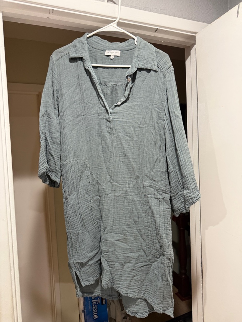 Michael Stars Light Blue Gauze Swim Coverup Tunic